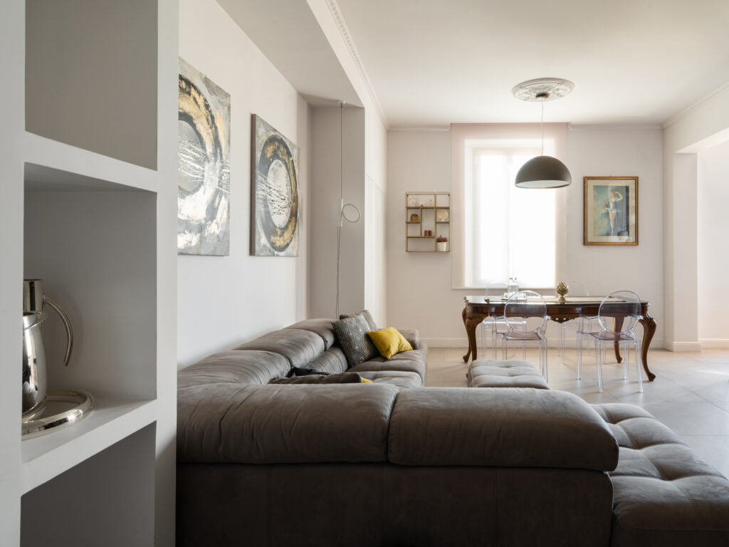soggiorno luminoso design contemporaneo Crucitti Architetti