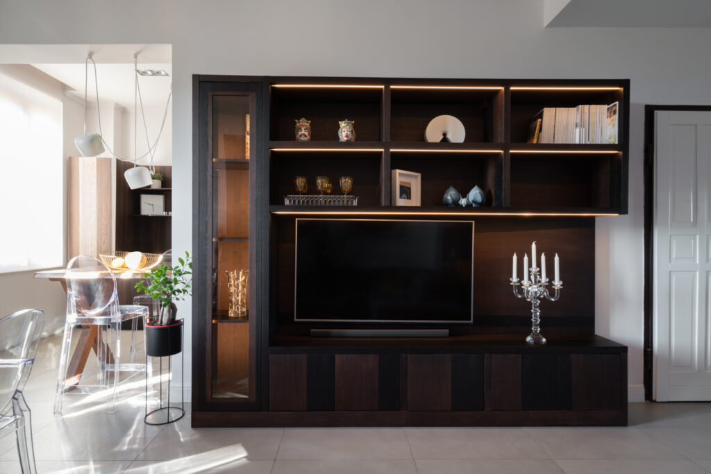parete attrezzata soggiorno design Crucitti Architetti