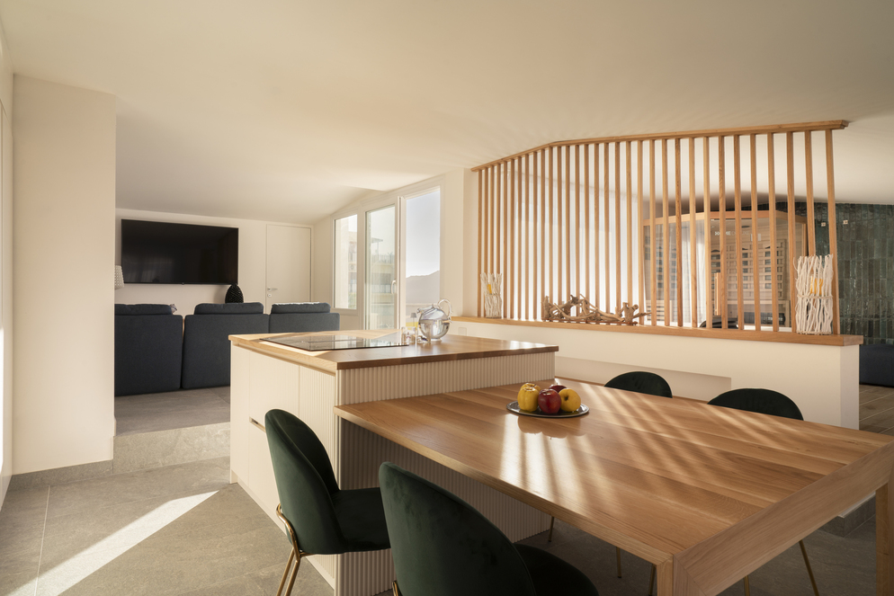 interior design attico zona pranzo open space Crucitti Architetti