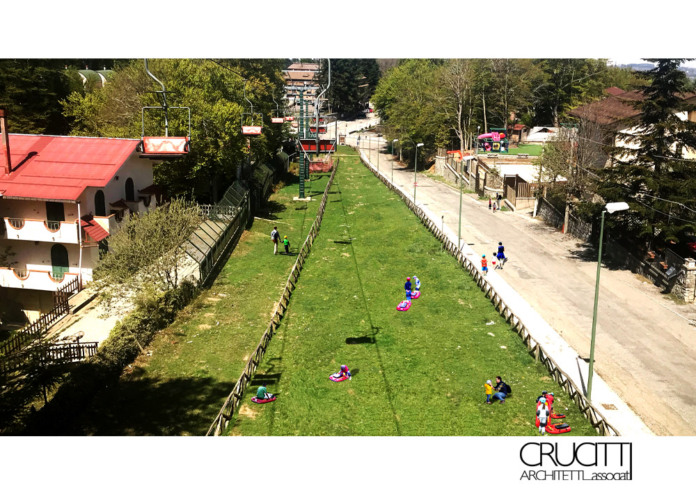 riqualificazione area verde lineare Gambarie Aspromonte progetto spazio pubblico Crucitti Architetti